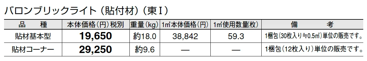 バロンブリックライト(貼付材)【2025年版】_価格_1