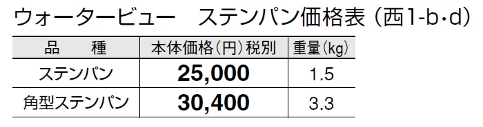 ウォータービュー ステンパン【2024年版】_価格_4