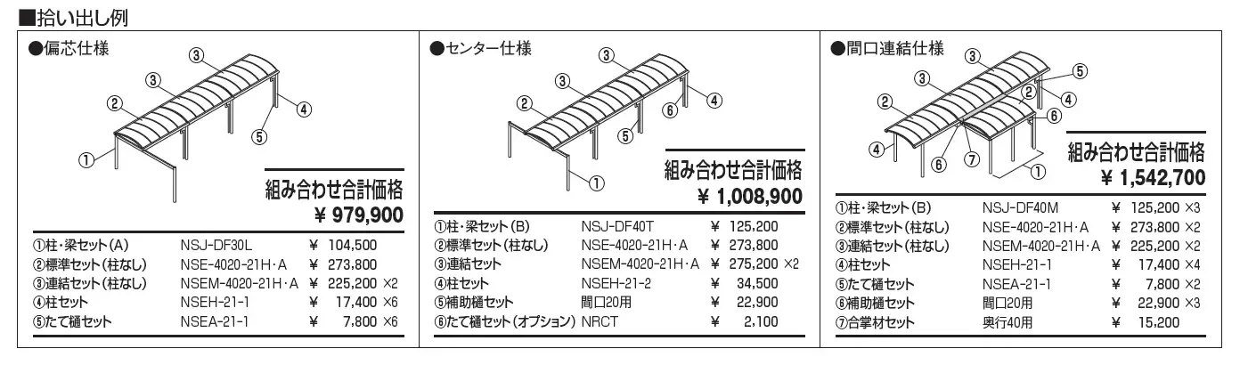 ファインロードS 柱位置自在仕様 両支持タイプ 基本ユニット/傾斜基本ユニット【2025年版】_価格_2