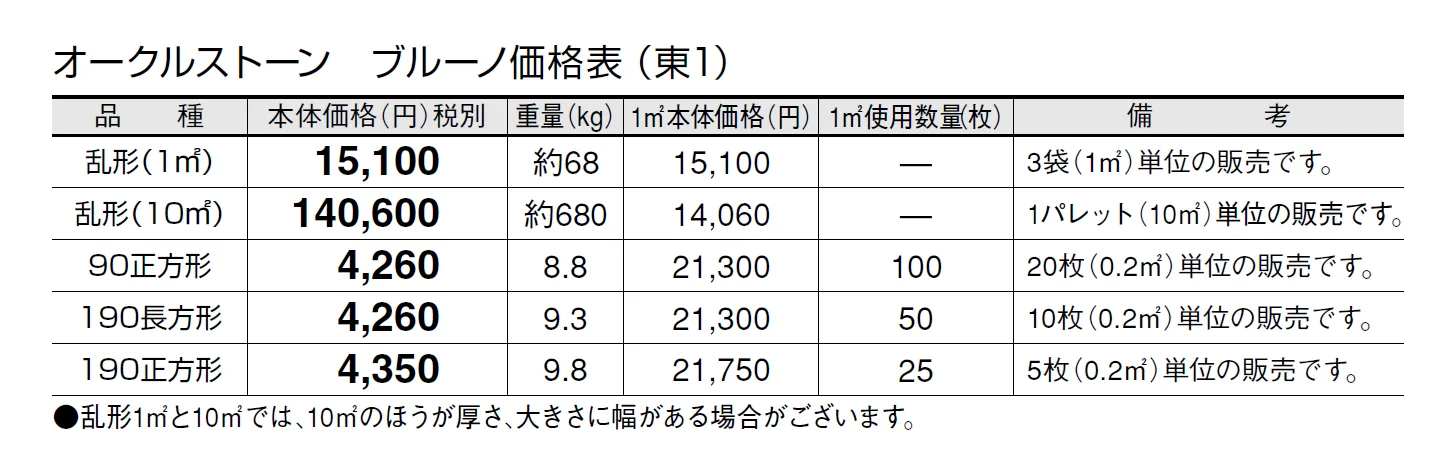 オークルストーン ブルーノ【2024年版】_価格_1