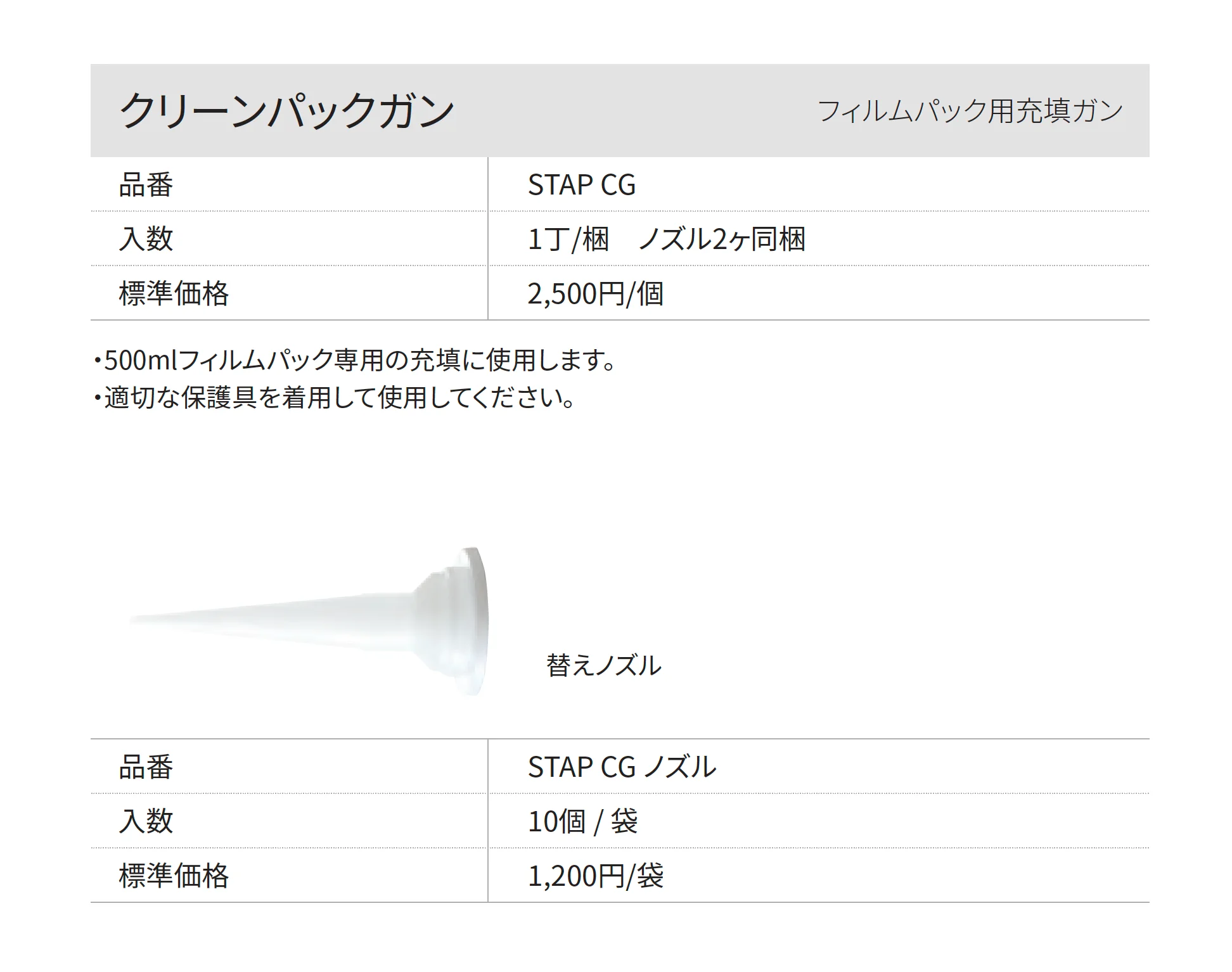 クリーンパックガン_価格_1