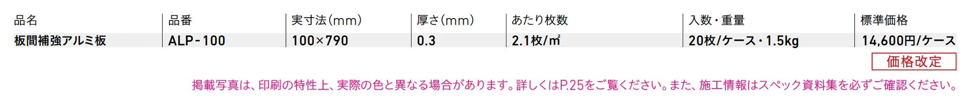 板間補強アルミ板 ALP-100_価格_1