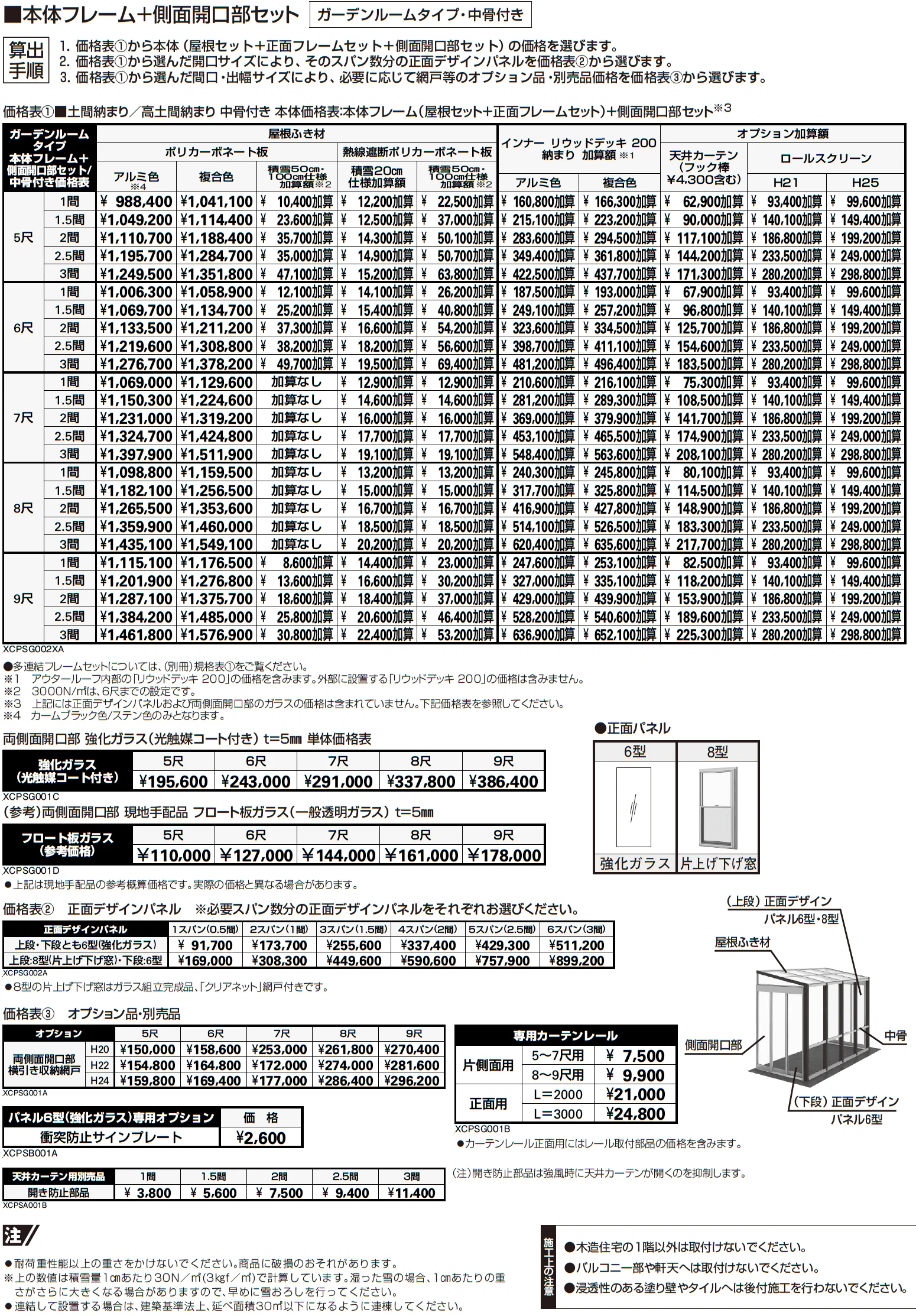 正面デザインパネル付き屋根 アウタールーフ ガーデンルームタイプ【2023年版】_価格_2