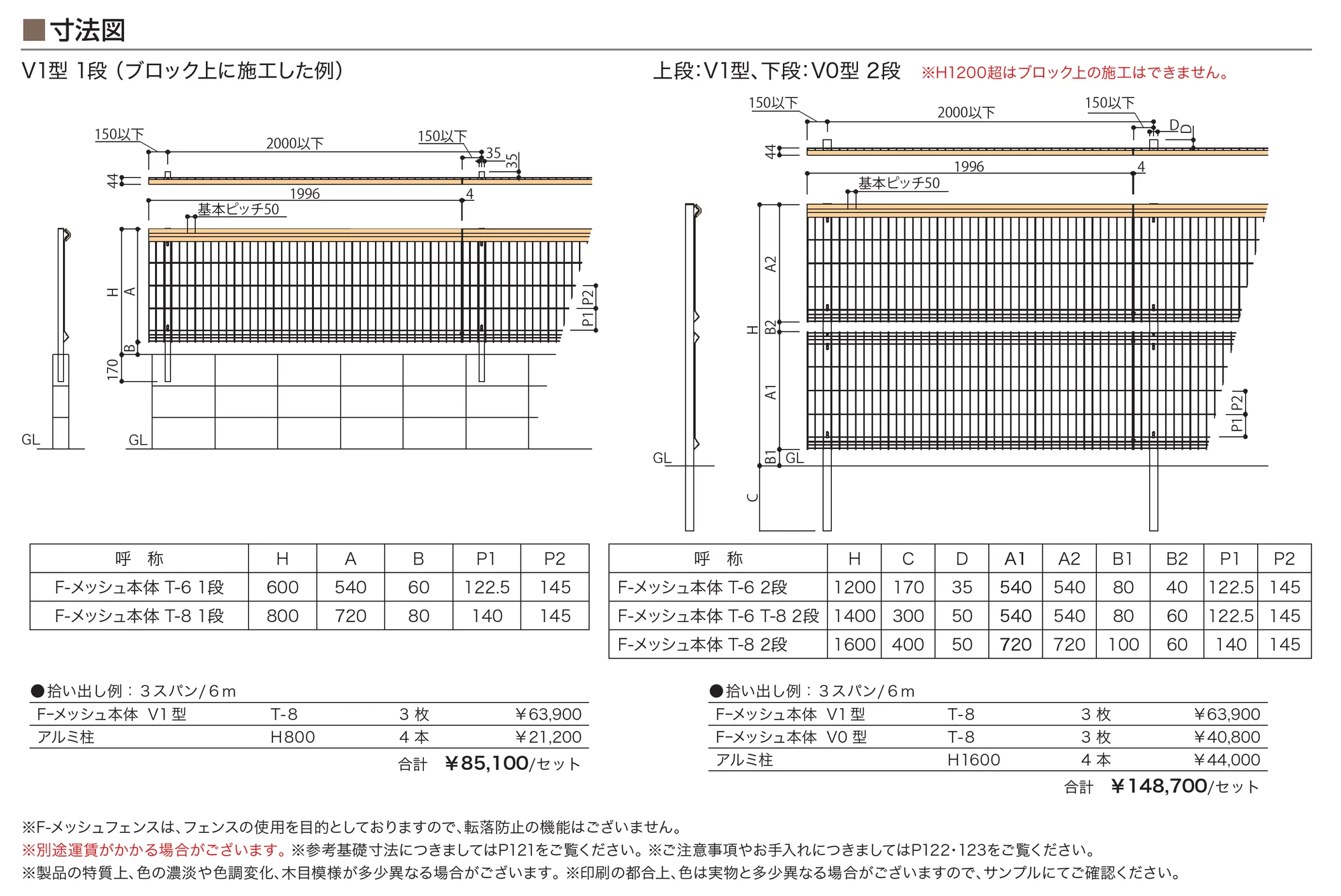 F-メッシュフェンス V型_価格_2