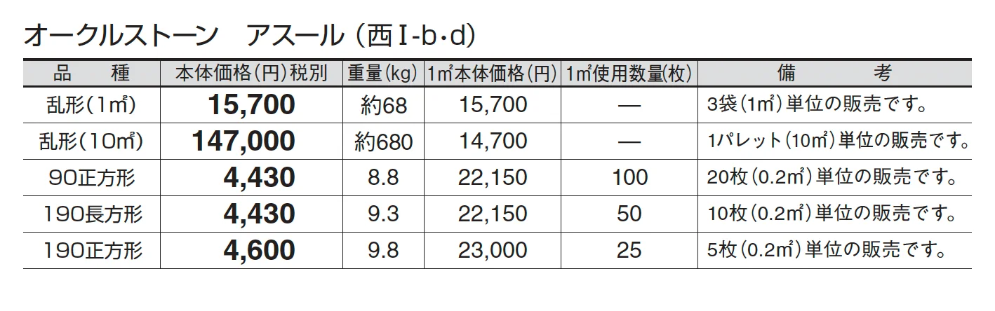 オークルストーン アスール_価格_4