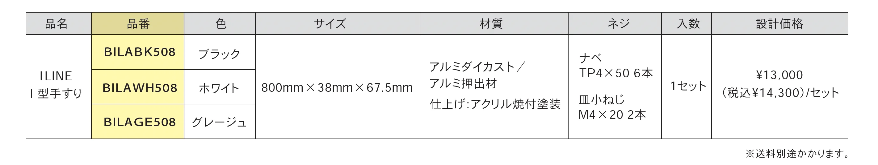 ILINE(アイライン) I型手すり_価格_1