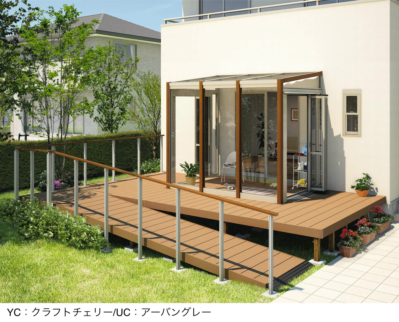 三協アルミの「スマーレ (デッキON仕様 サイドクローズタイプ 基本)」