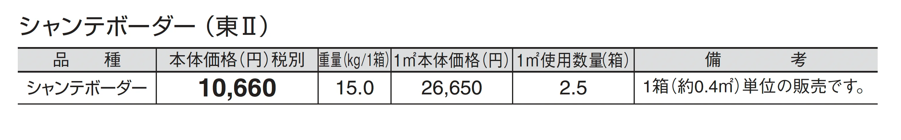 シャンテボーダー_価格_2