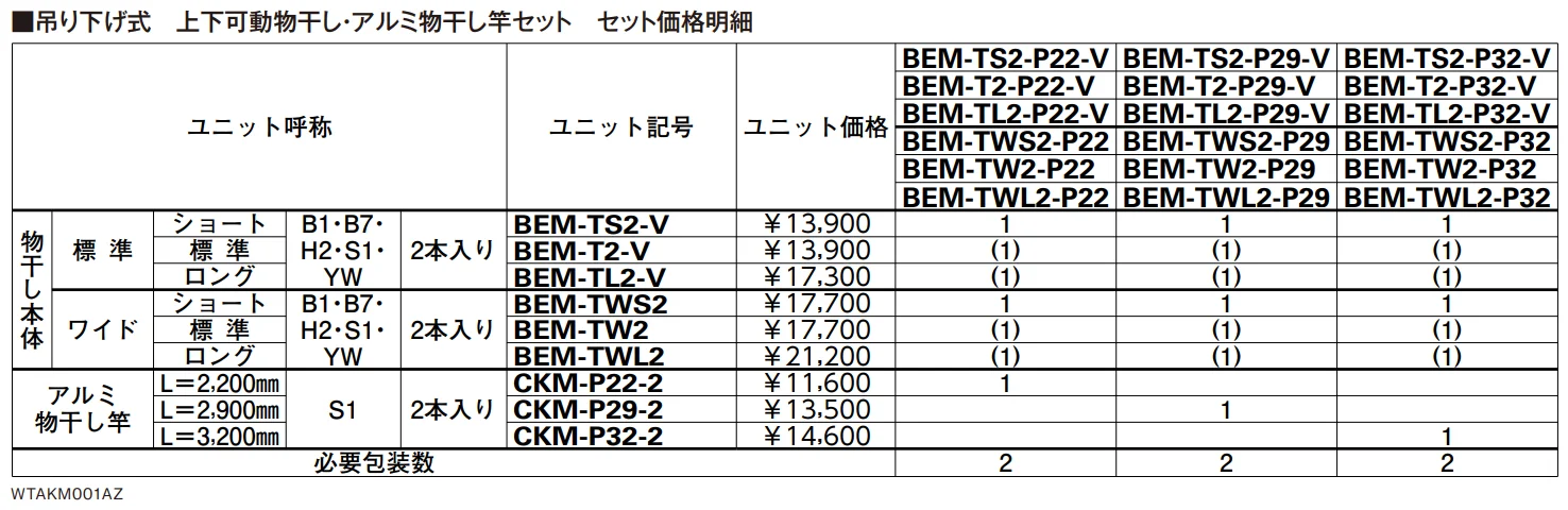 テラス屋根・バルコニー屋根用　吊り下げ式　固定物干し【2023年版】_価格_2