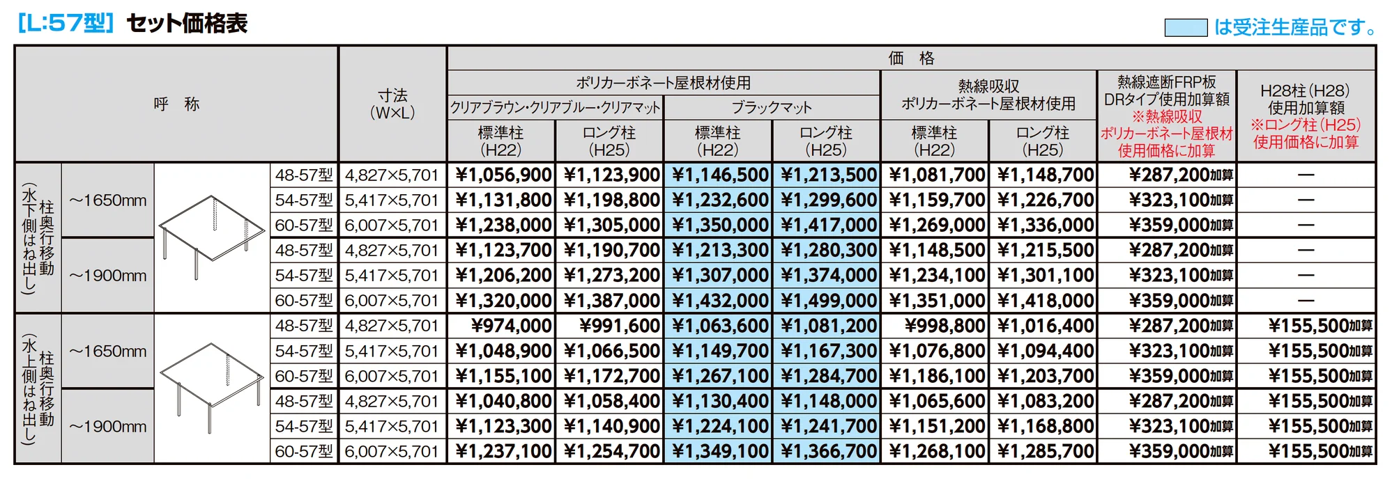 フーゴF 2台用 柱奥行移動_価格_3