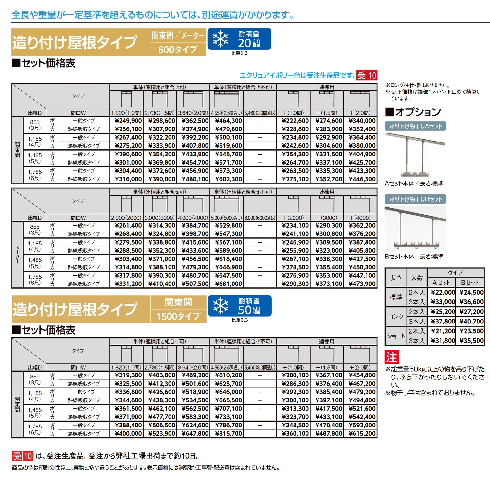 シュエット 造り付け屋根タイプ 関東間_価格_1