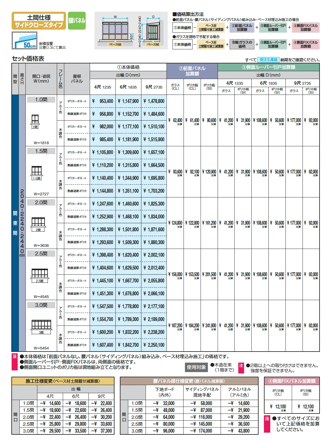 スマーレ (土間仕様 サイドクローズタイプ 腰パネル)【2025年版】_価格_1
