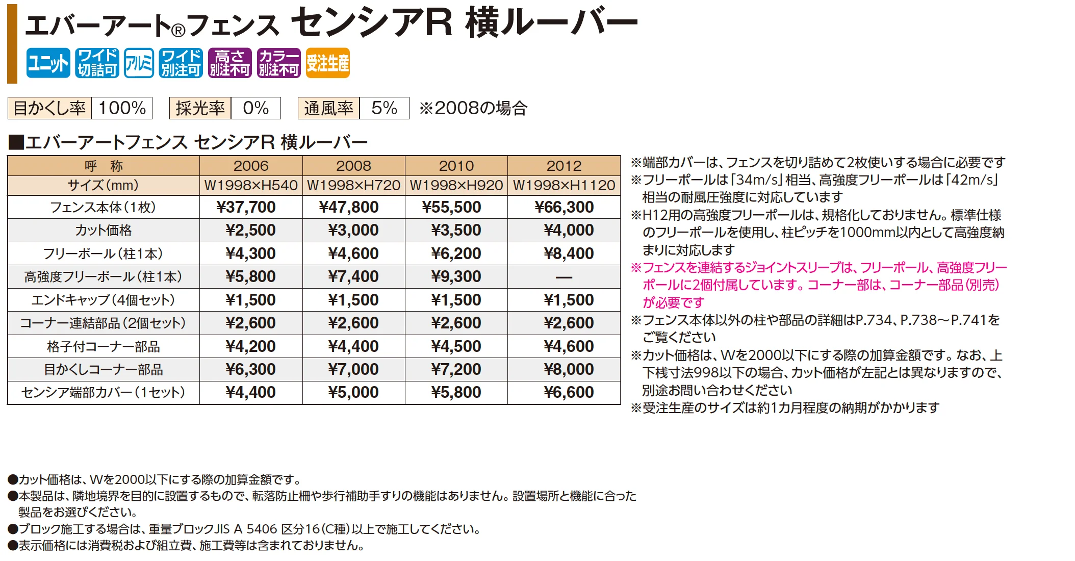 エバーアート®︎フェンス センシアR 横ルーバー【2026年版】_価格_1