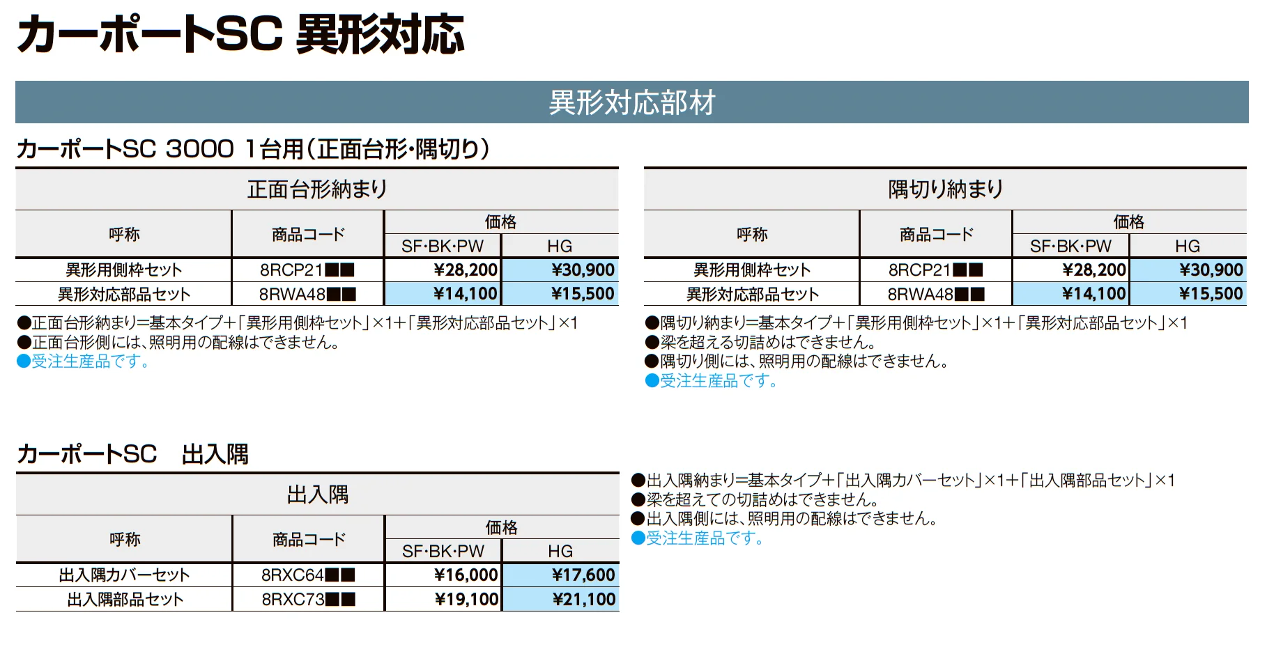 カーポートSC 3000 1台用 梁延長_価格_15