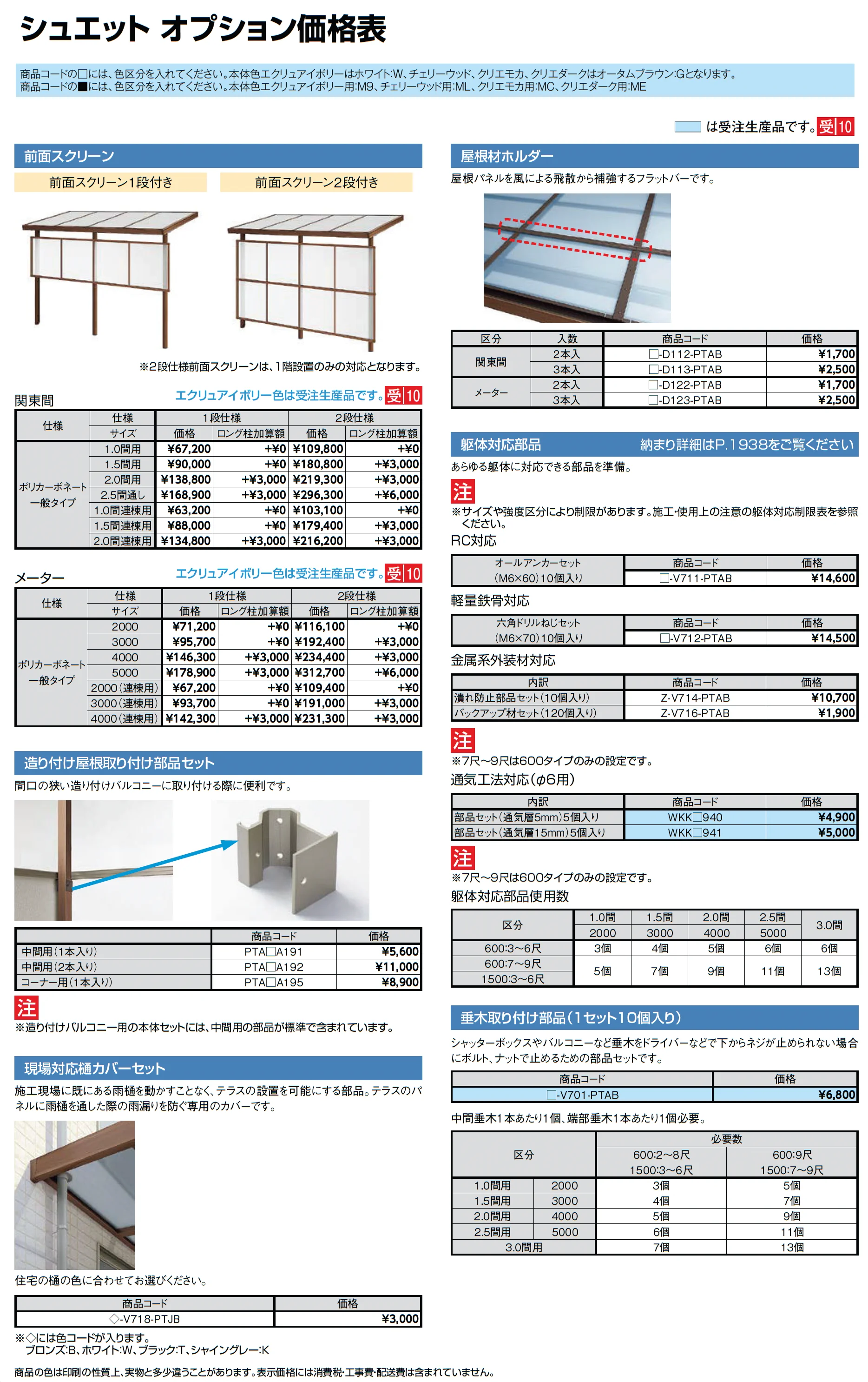 シュエット 造り付け屋根タイプ メーター_価格_4