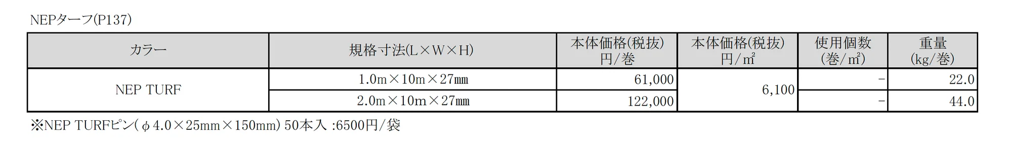 エヌイーピーターフ_価格_1