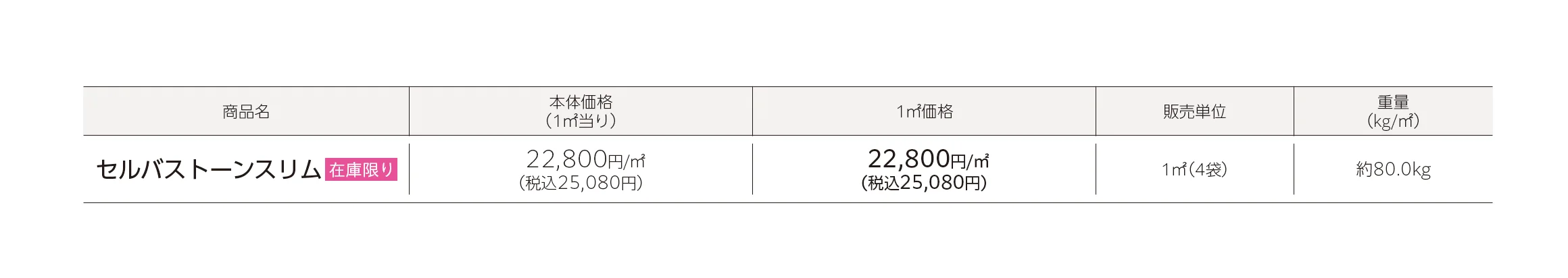 セルバストーンスリム_価格_1