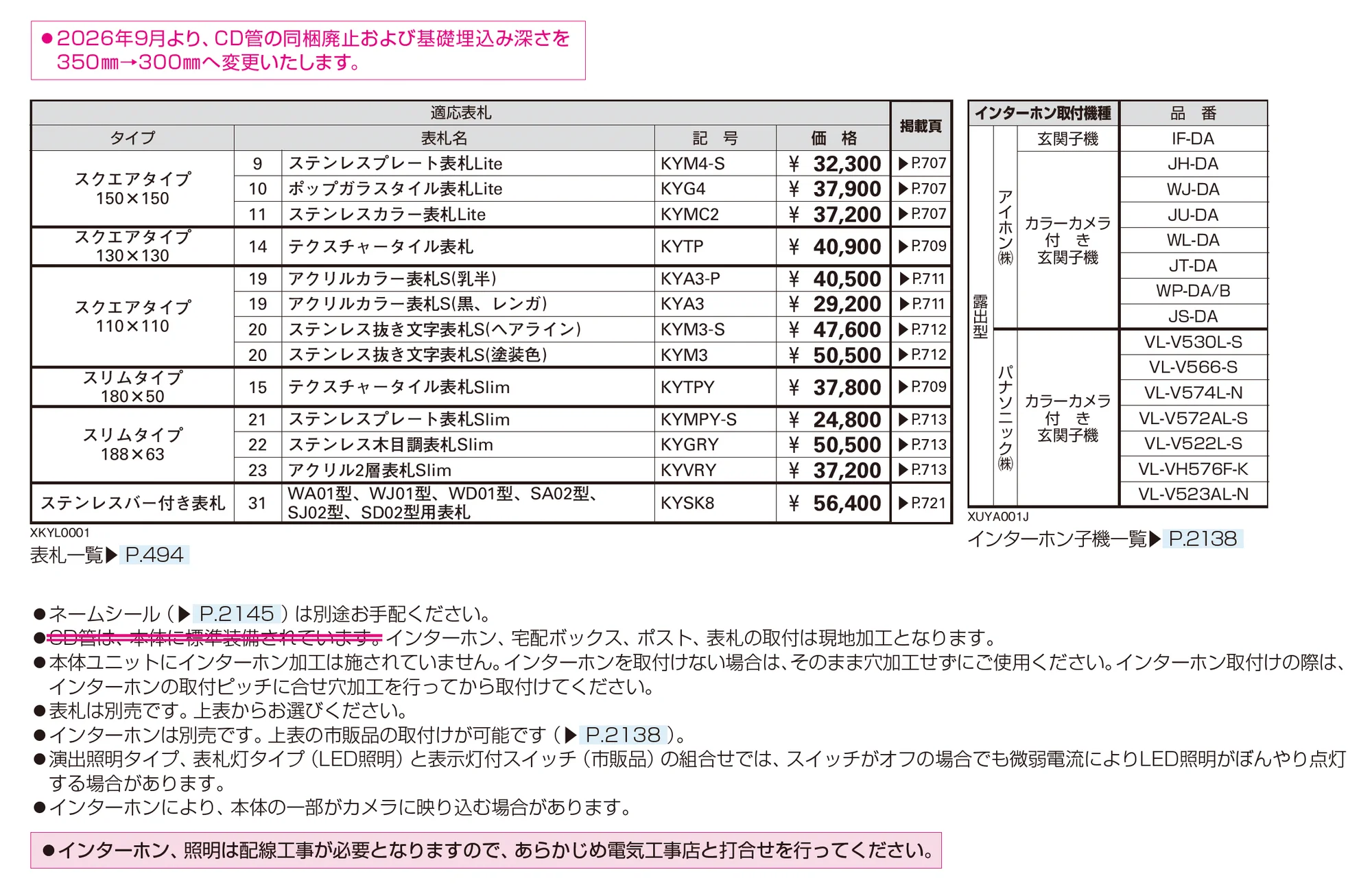 ルシアス ポストユニット WA01型_価格_2