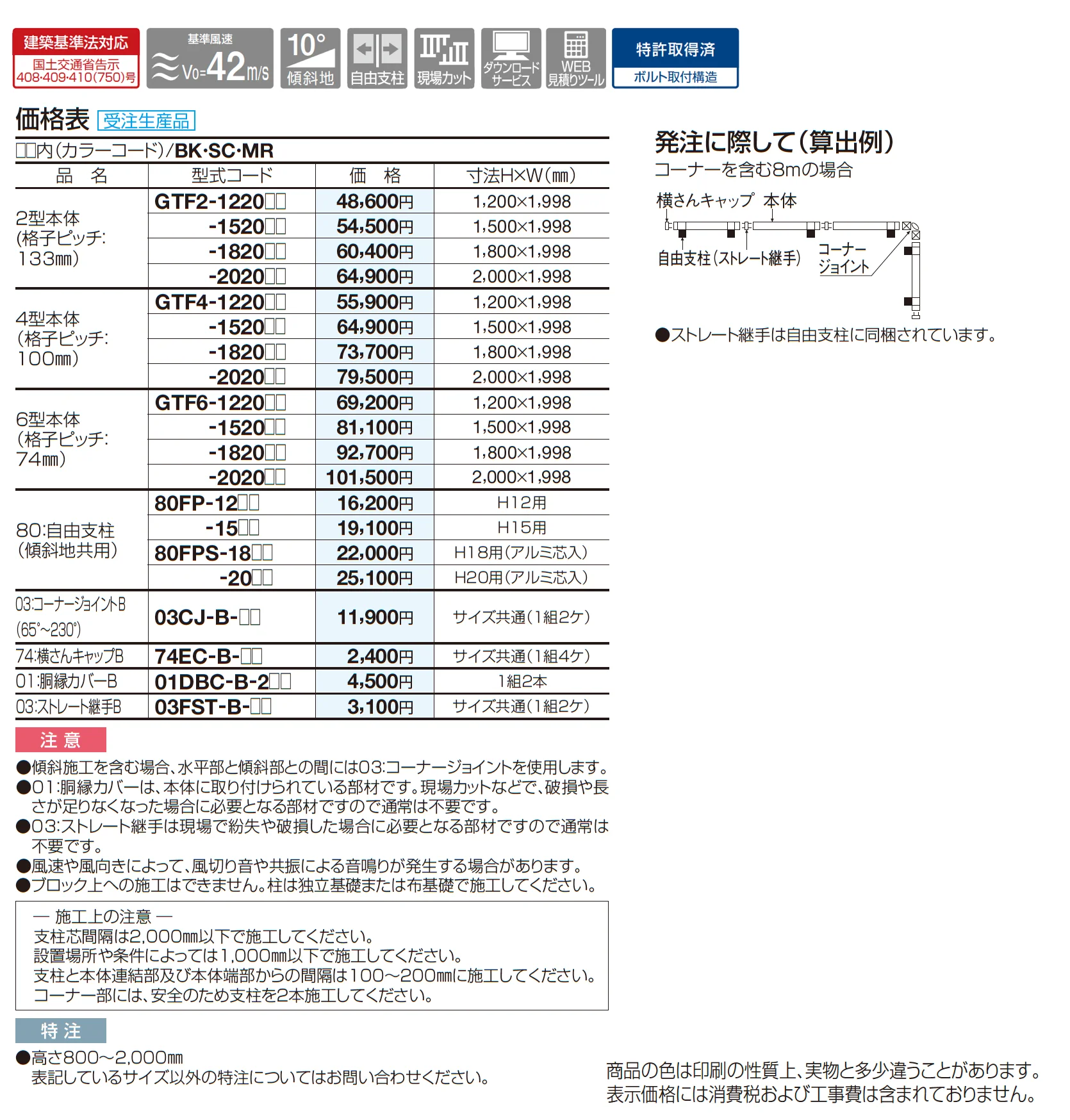 GTF2型_価格_2