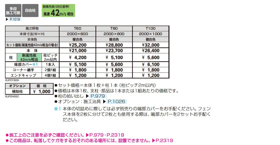 ルシアス フェンス YB3H型 横格子【2025年版】_価格_1