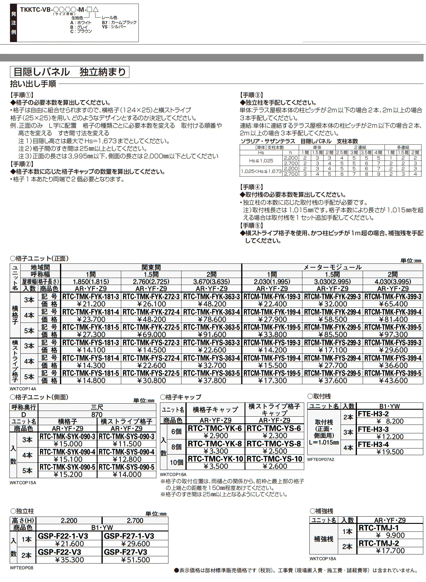 テラス屋根・バルコニー屋根専用　目隠しパネル【2023年版】_価格_2