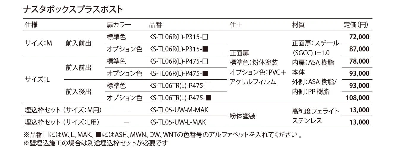 ナスタボックスプラスポスト_価格_1
