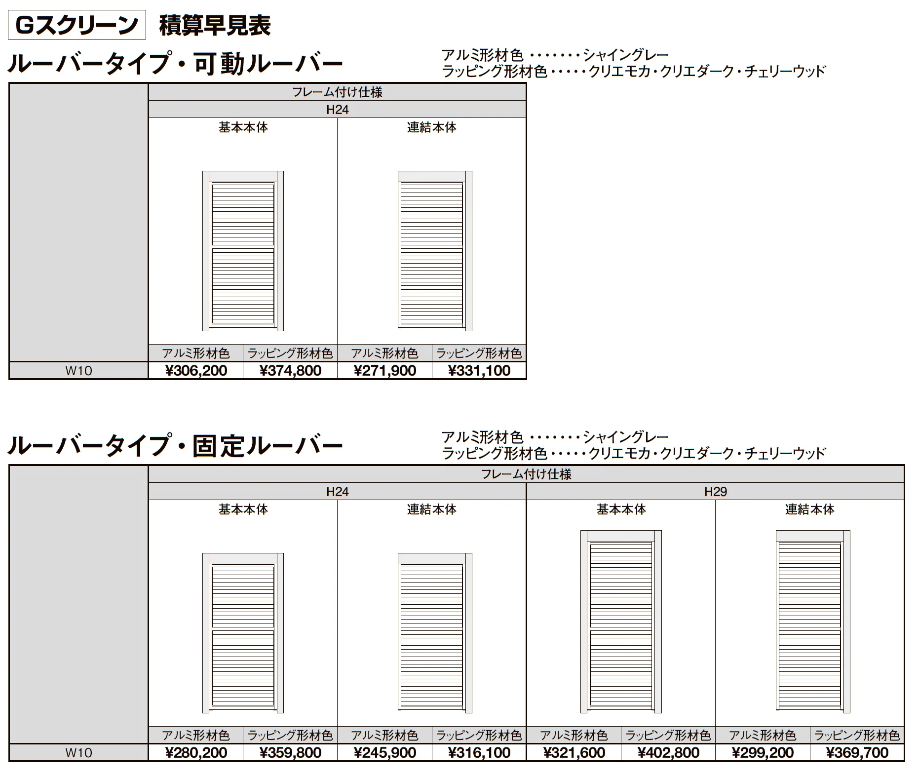 プラスG Gスクリーン ルーバータイプ_価格_2