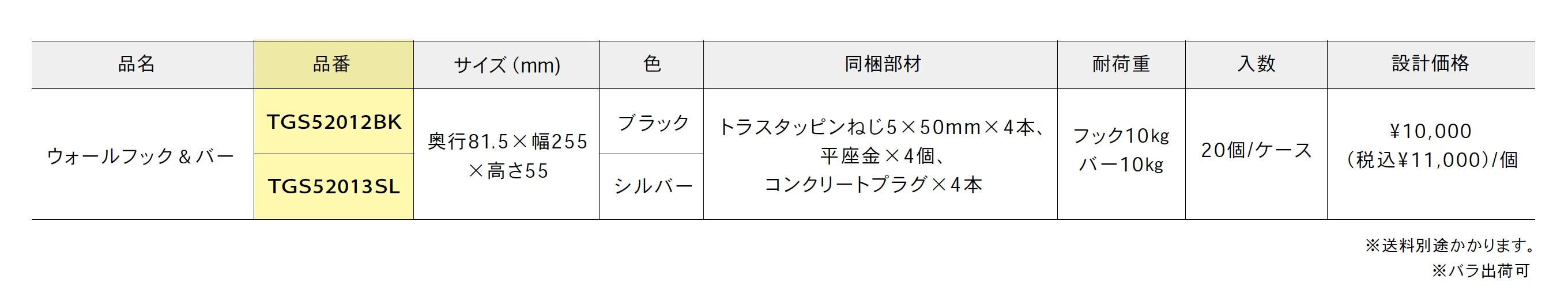 ウォールフック&バー【2025年版】_価格_1