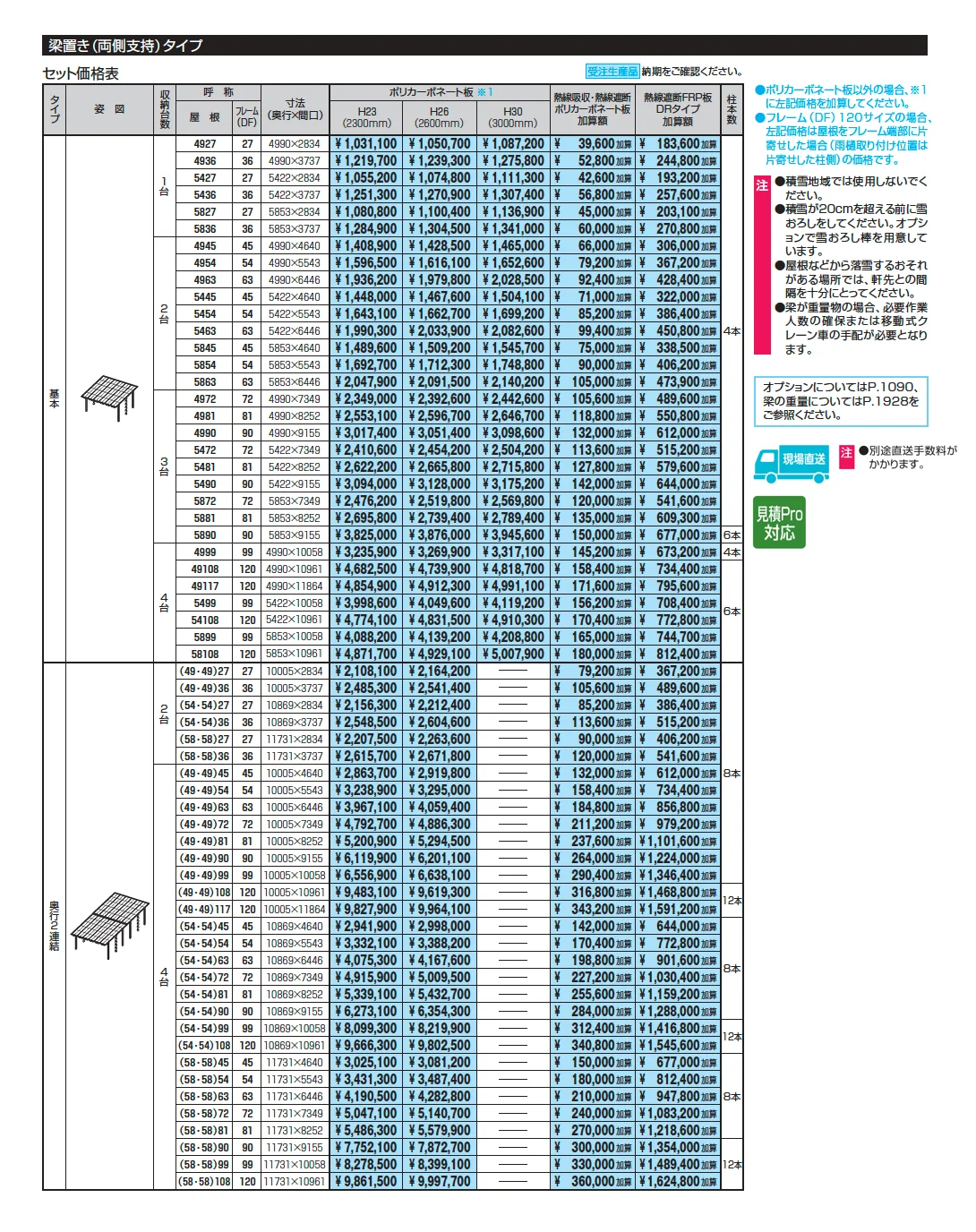 M.シェードⅡ 梁置きタイプ(両側支持タイプ)【2025年版】_価格_1