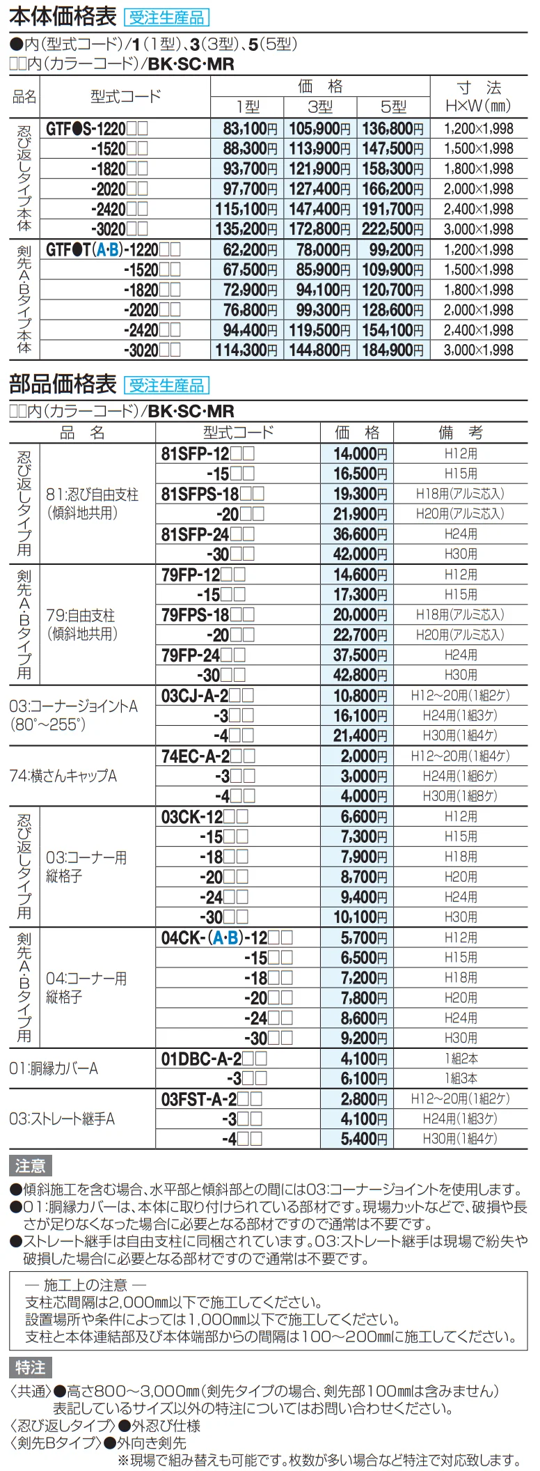 GTF3型(忍び返しタイプ)【2023年版】_価格_2