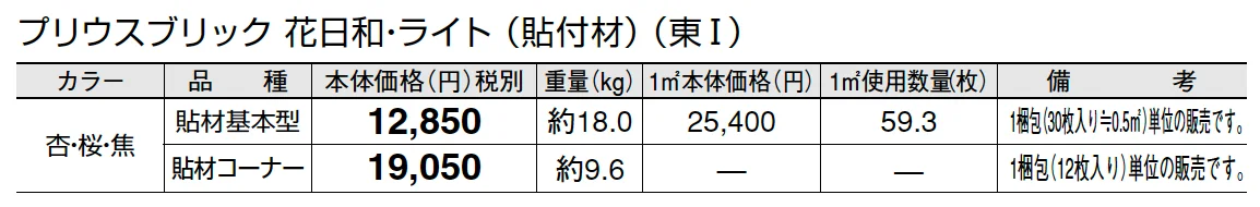 プリウスブリック 花日和・ライト(貼付材)_価格_1
