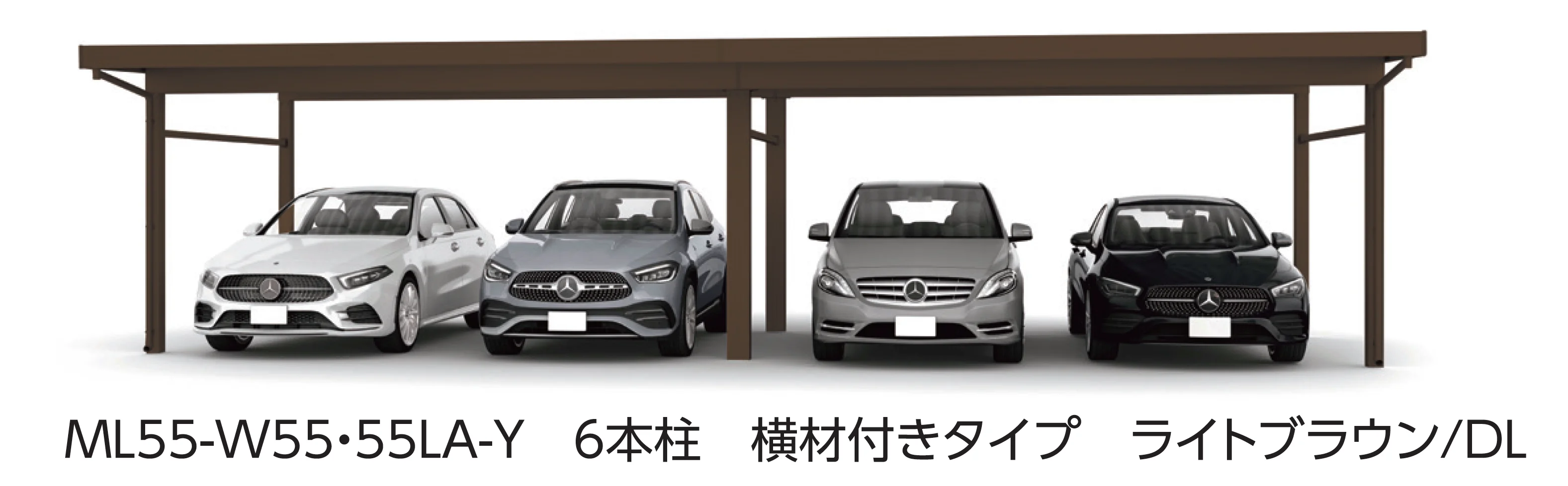 大仙の「SSポートGⅢ 積雪150cm Aタイプ・Bタイプ横(2)連棟セット/4台用」