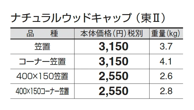 ナチュラルウッドキャップ_価格_2