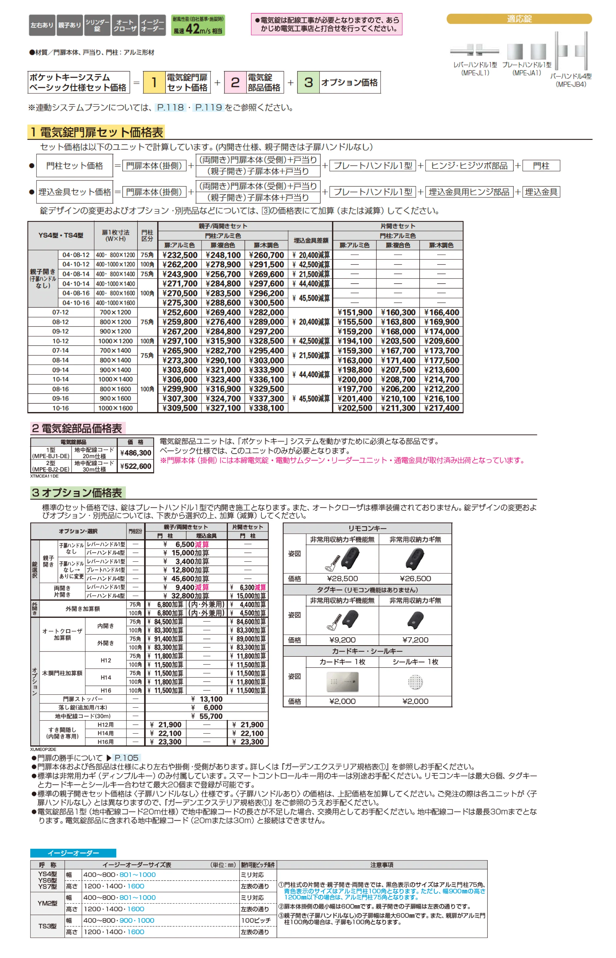 〔ポケットキーシステム〕電気錠付 ルシアス 門扉 YS4型 横スリット【2025年6月発売】【2025年版】_価格_1