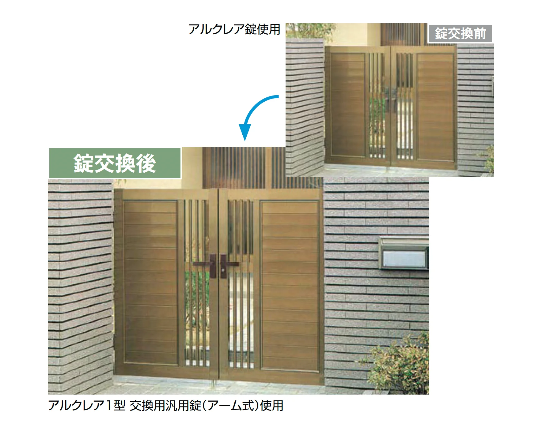 LIXILの「交換用汎用錠(アーム式)」