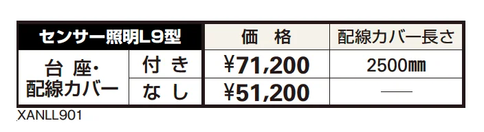 センサー照明L9型【2024年版】_価格_1