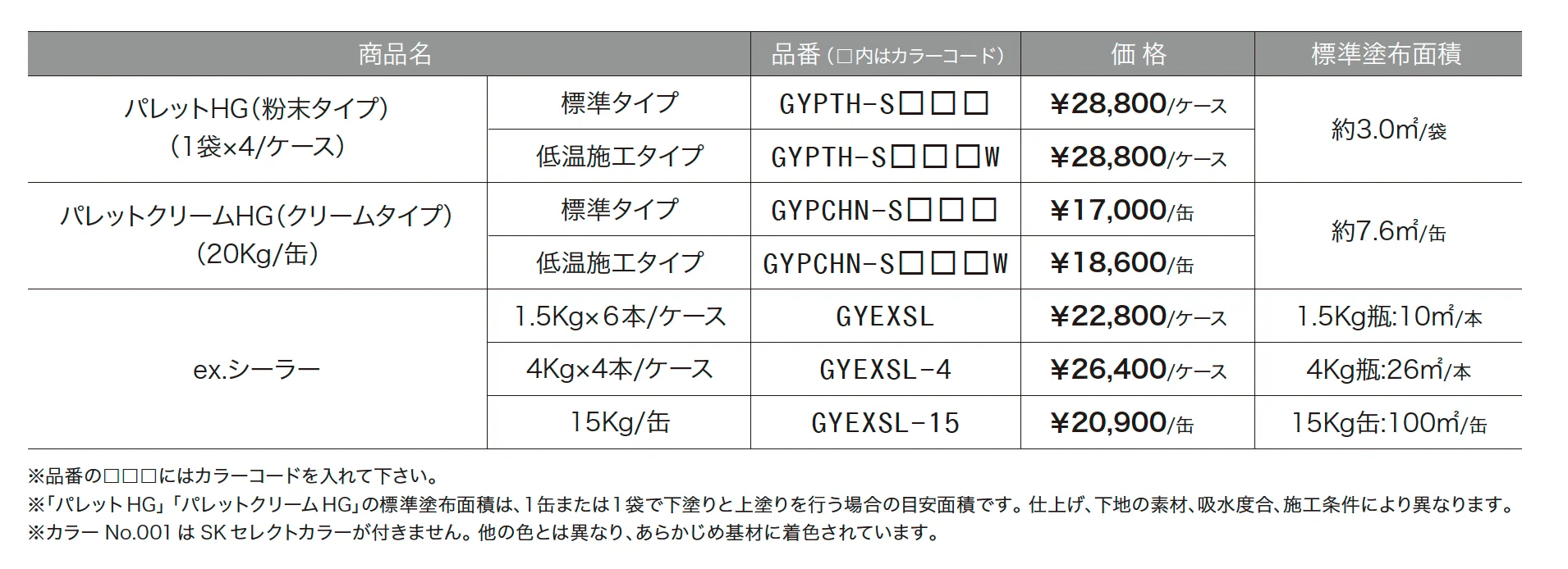パレットHG/パレットクリームHG_価格_1