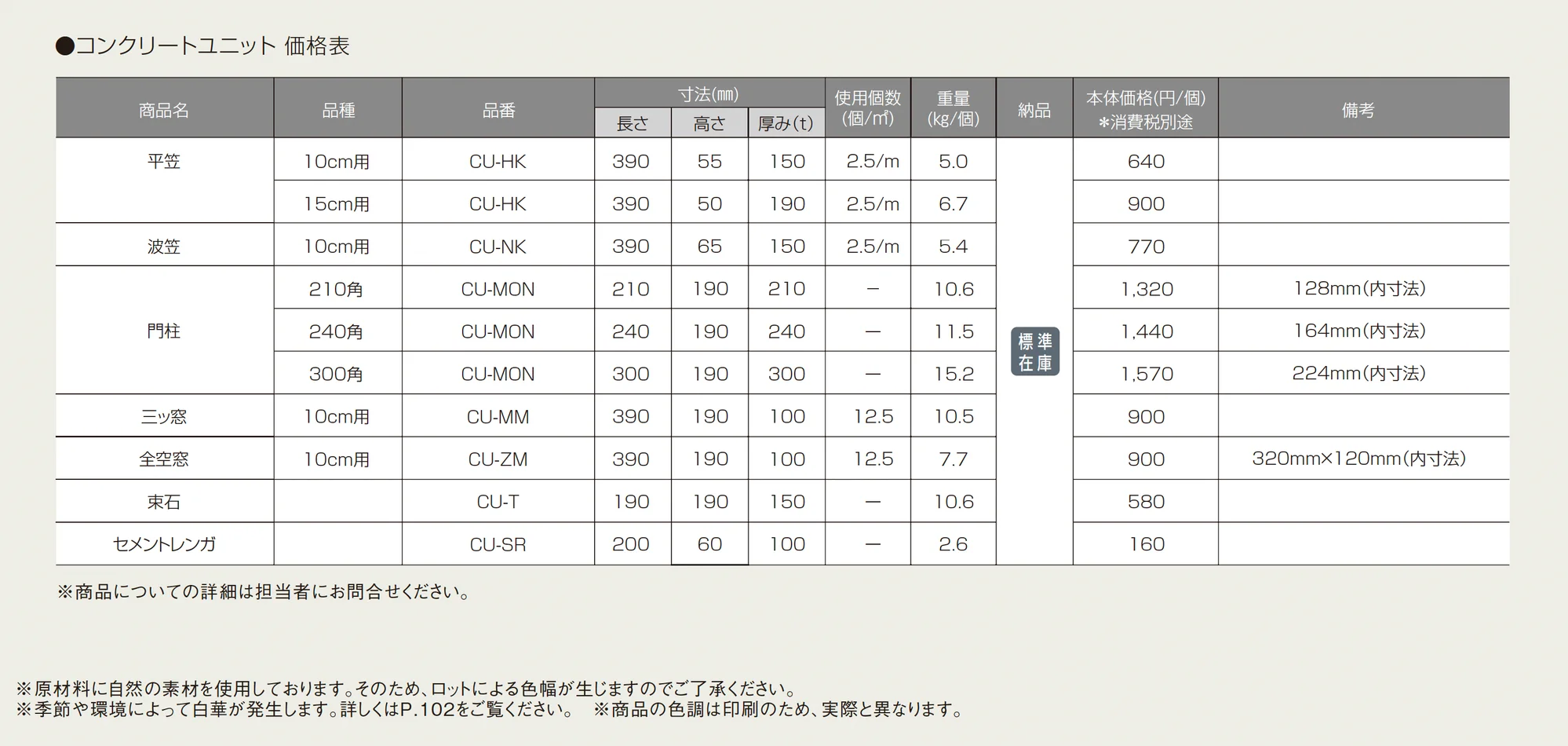 コンクリート ユニット_価格_1