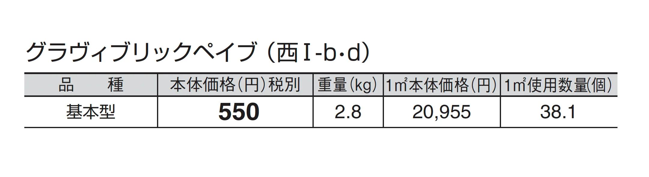 グラヴィブリックペイブ_価格_4