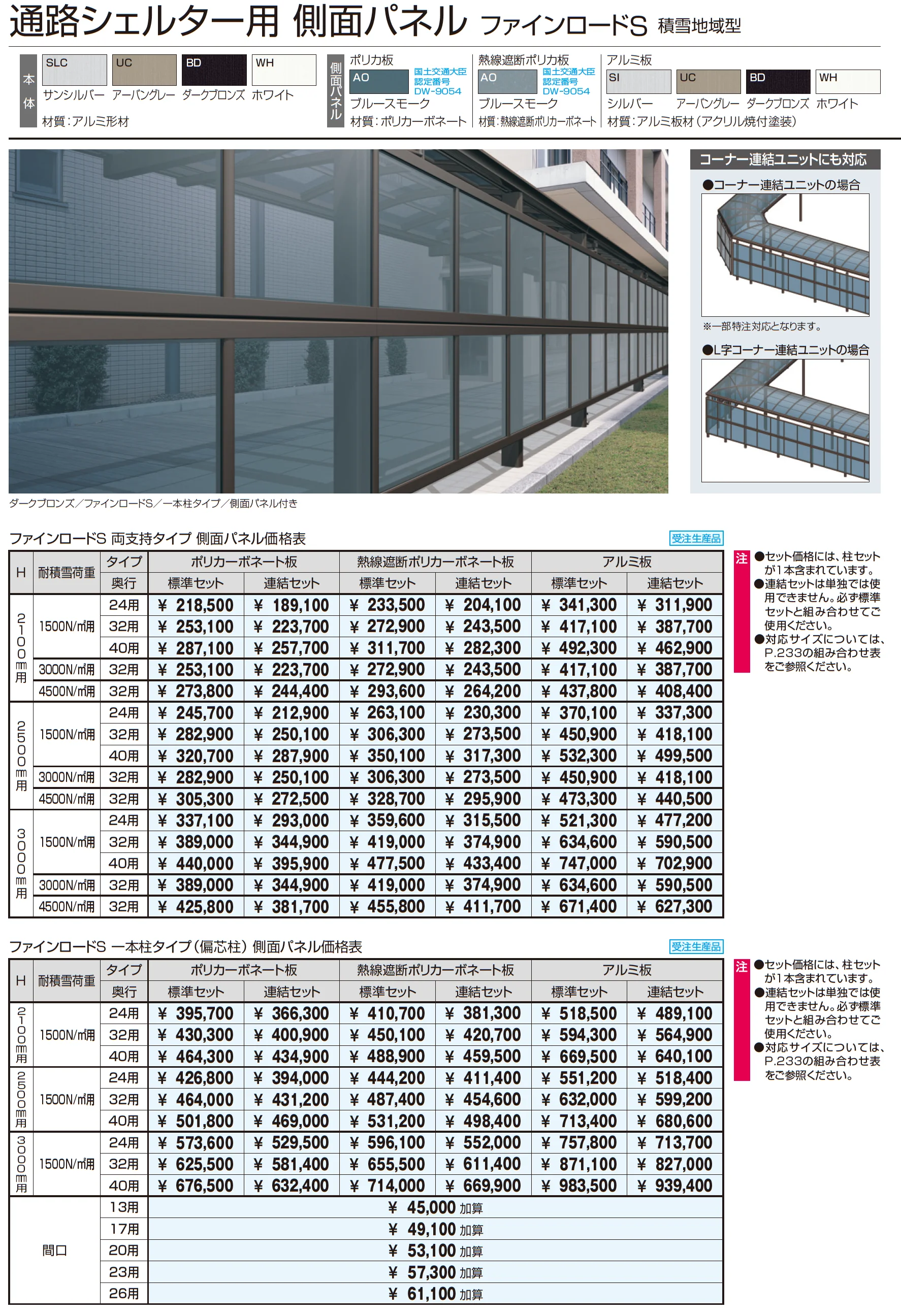 ファインロードS 両支持タイプ/3000N/㎡ 積雪地域型 基本ユニット_価格_2
