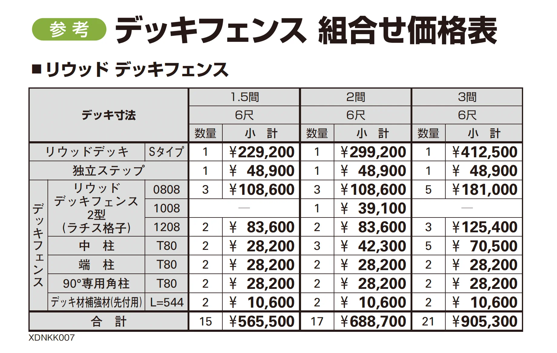リウッドデッキフェンス 2型_価格_3