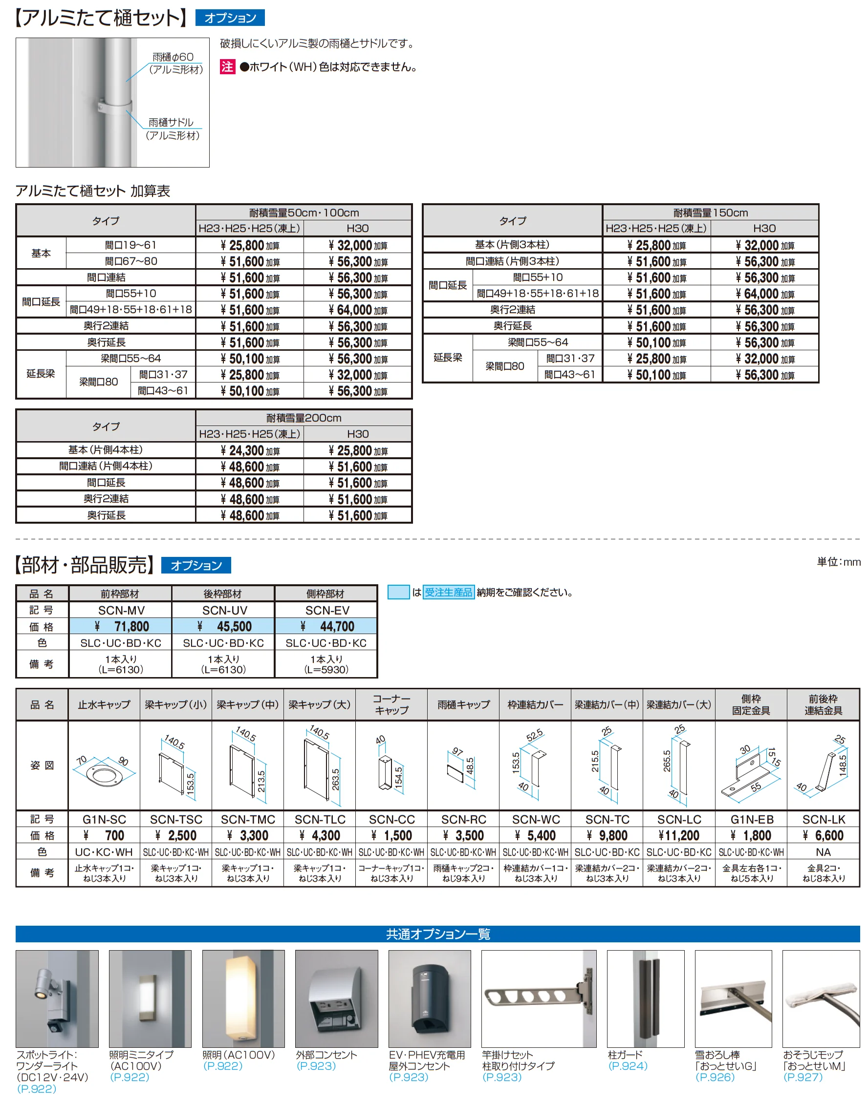 G1-R/ジーワン アール(耐積雪量150cm仕様 H23~30(片側2本柱):基本・間口連結)_価格_14