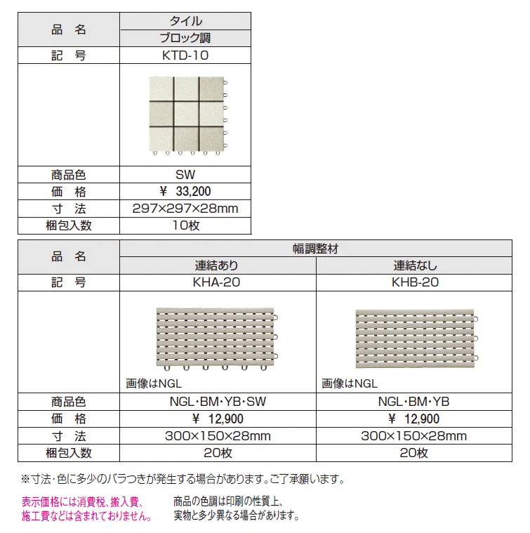 床化粧材(タイル ブロック調)【2024年版】_価格_1