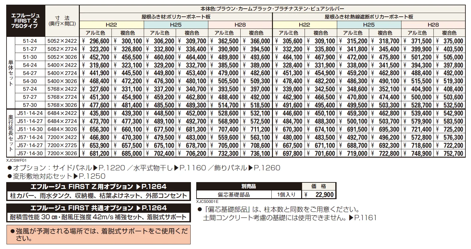 エフルージュ FIRST Z 750タイプ 単体セット／奥行延長セット【2024年版】_価格_1