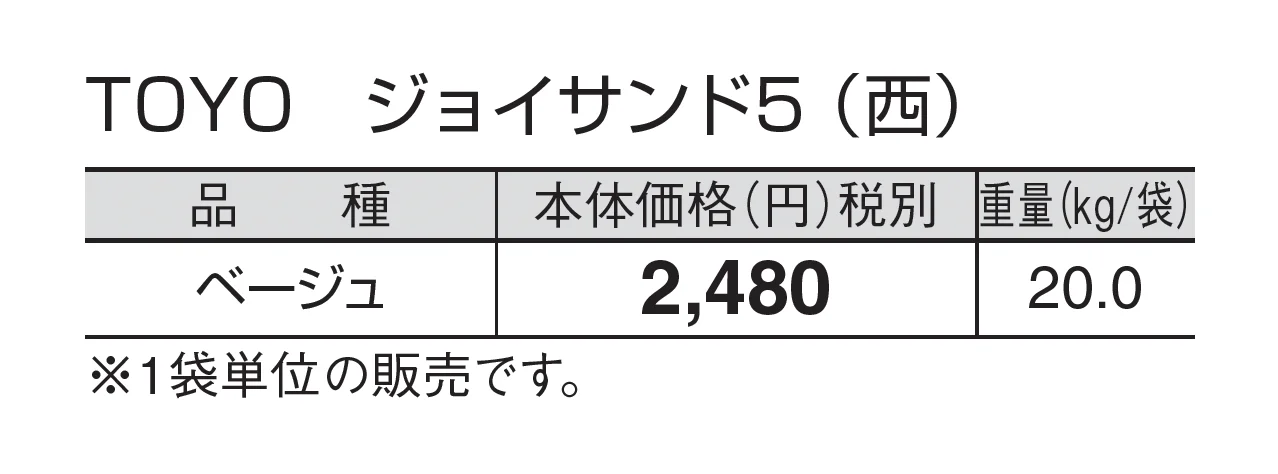 TOYO ジョイサンド5_価格_3