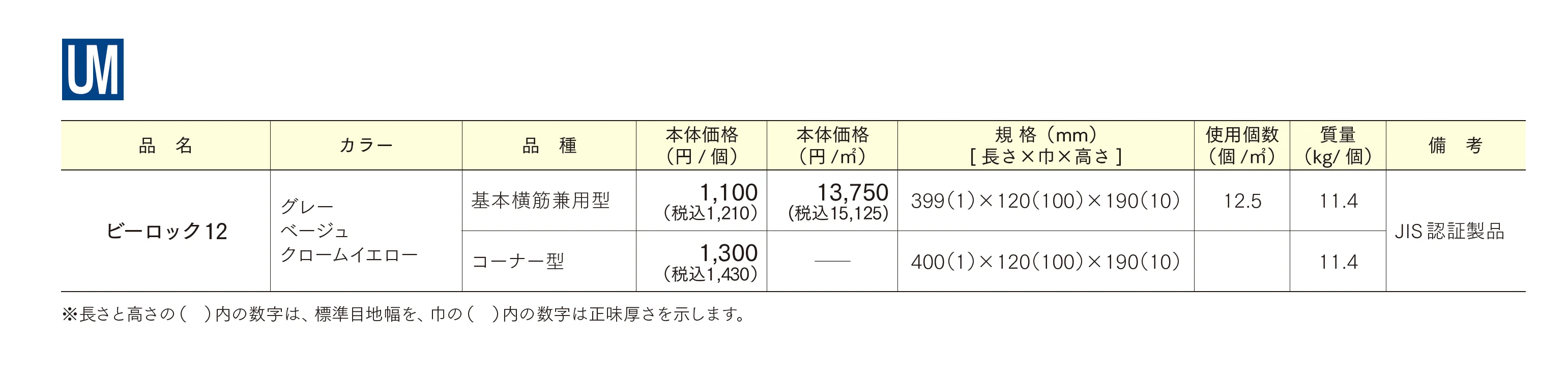 ビーロック12_価格_1