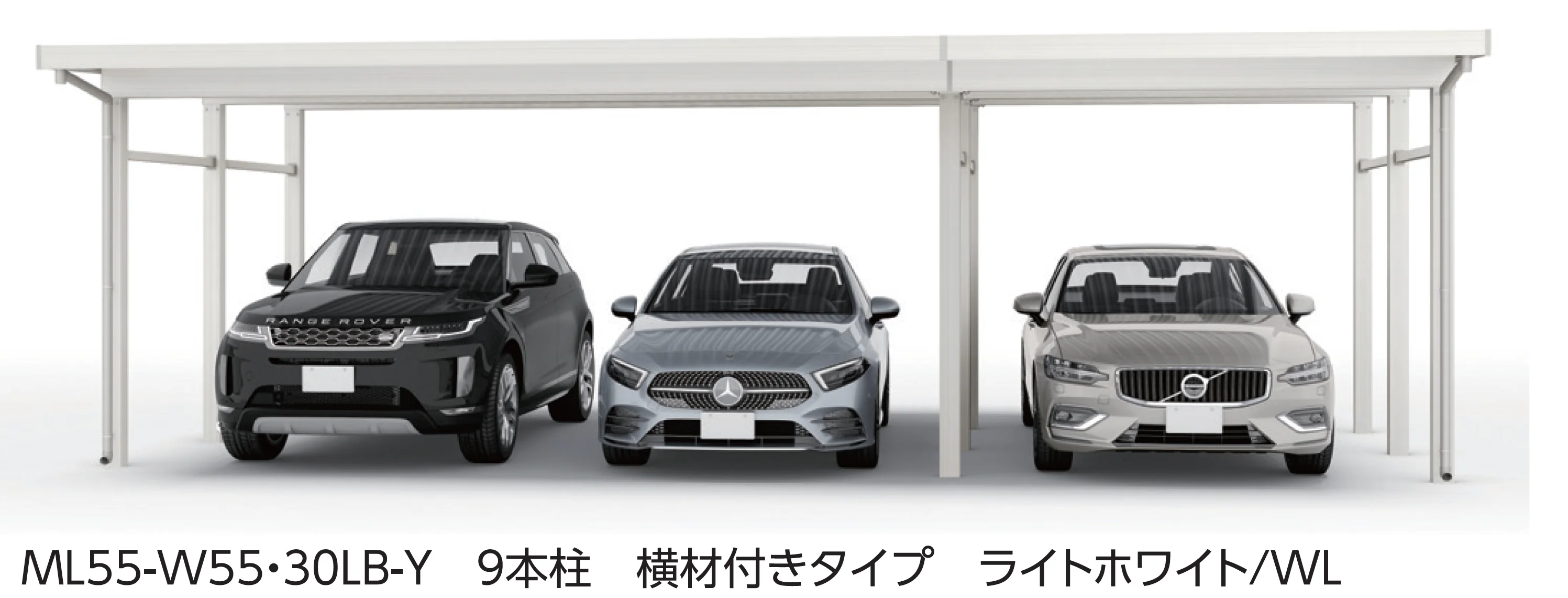 大仙の「SSポートGⅢ 積雪150cm Aタイプ・Bタイプ横(2)連棟セット/3台用」のサブ画像1