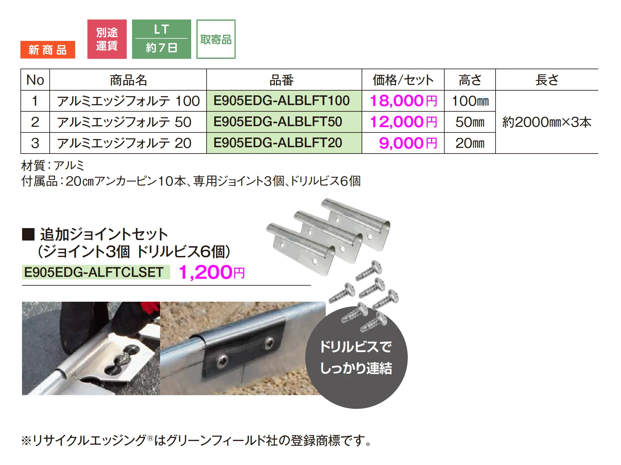 リサイクルエッジング® アルミエッジ フォルテ_価格_1