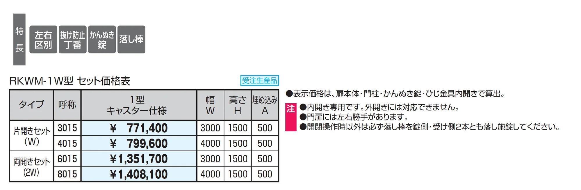 フレラインフォルテ1型 大開口タイプ キャスター仕様 笠木タイプ_価格_1
