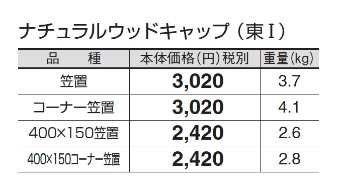 ナチュラルウッドキャップ_価格_1